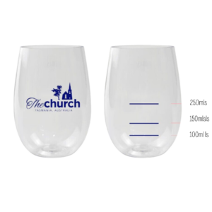 The Church - A Pair (2) Stemless Wine PET Glasses