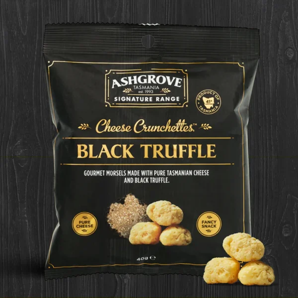 Ashgrove Cheese Black Truffle Crunchettes Tasmanian gourmet gift hampers