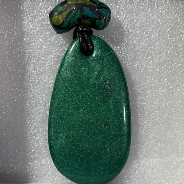 Green necklace pendant Handmade in Tasmania