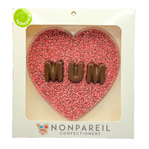 Nonpareil Chocolate Pink Freckle Heart for MUM in Gift Boxed