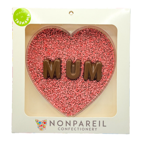 Nonpareil Chocolate Pink Freckle Heart for MUM in Gift Boxed