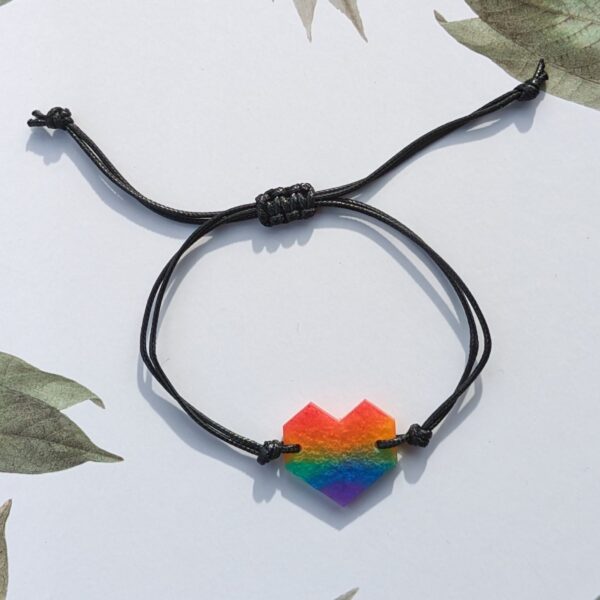 Pride Bracelet - Heart -Rainbow Colours