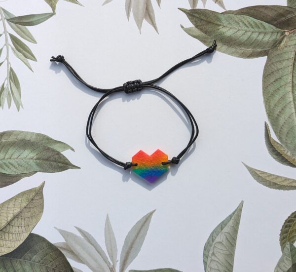 Pride Bracelet - Heart - Rainbow Colours