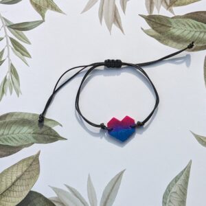 Pride Bracelet - Heart - Bi Colours