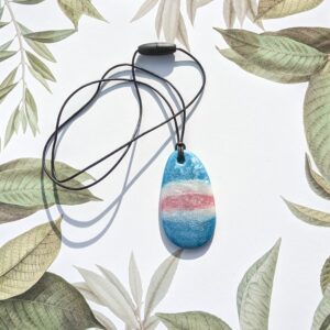 Pride Necklace - Oval - Trans Colours