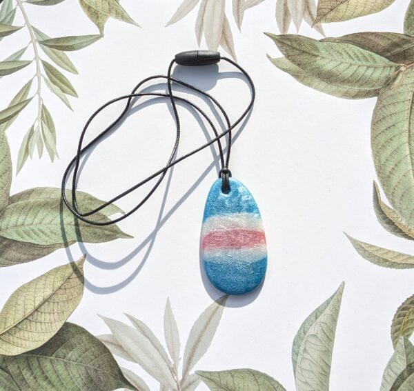 Pride Necklace - Oval - Trans Colours