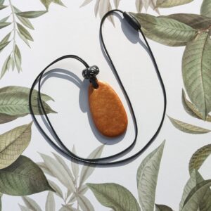 Necklace with Large Oval Bronze Pendant