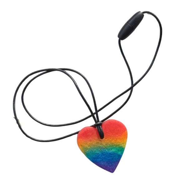 Pride Necklace - Large Heart - Rainbow Colours