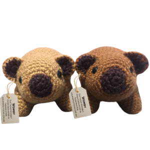 Tasmanian Wombat Crocheted Toys with Tags