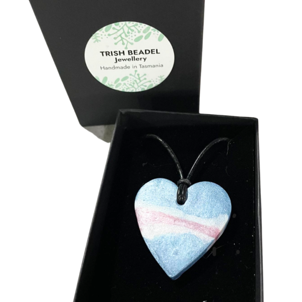 Trans Pride Heart Shaped Necklace Gift Tasmania Australia