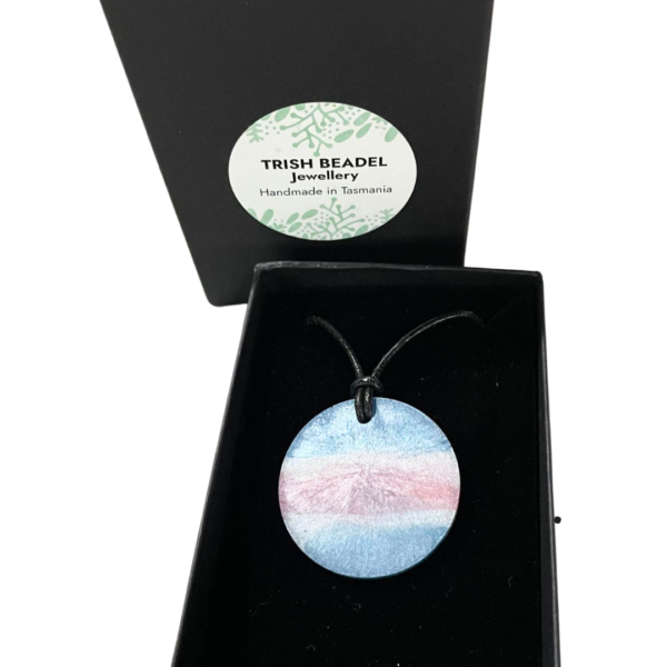 Trans Pride Round Shaped Necklace Gift Tasmania Australia
