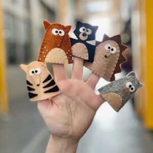 Wool Felt Tasmanian Animals Finger Puppet 5 Pack