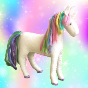 Scotlands national animal the unicorn wool felt toy