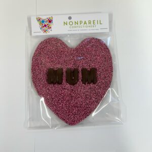 Chocolate Freckle - Large Pink Heart Shape for Mum in Bag