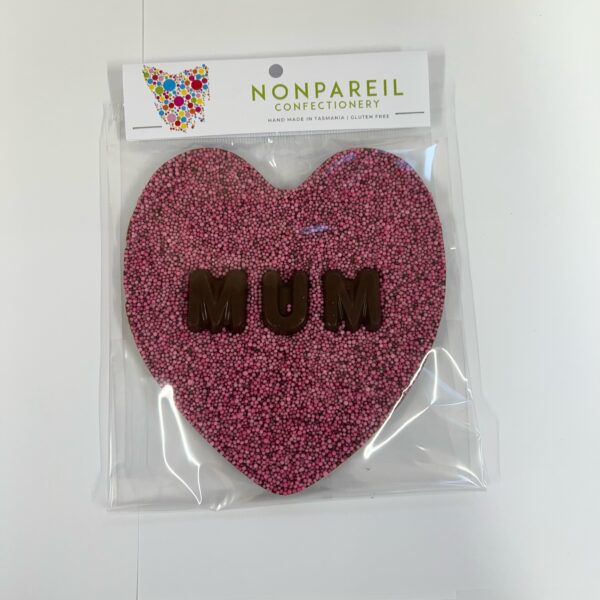 Chocolate Freckle - Large Pink Heart Shape for Mum in Bag