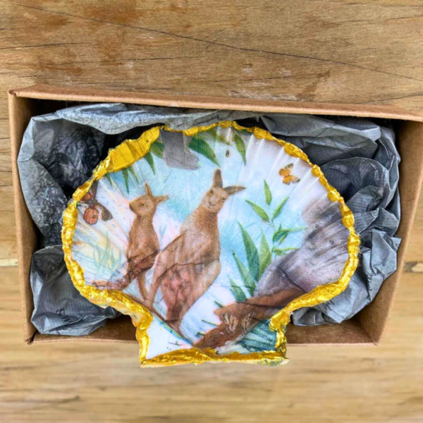 Tasmanian Scallop Australiana Decoupage trinket dish