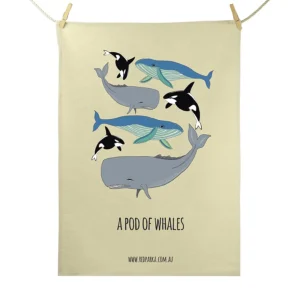 Pod of Whales Tasmanian Tea Towel