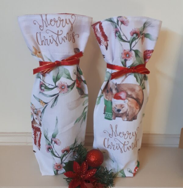 Australian Christmas Wine Bottle bags