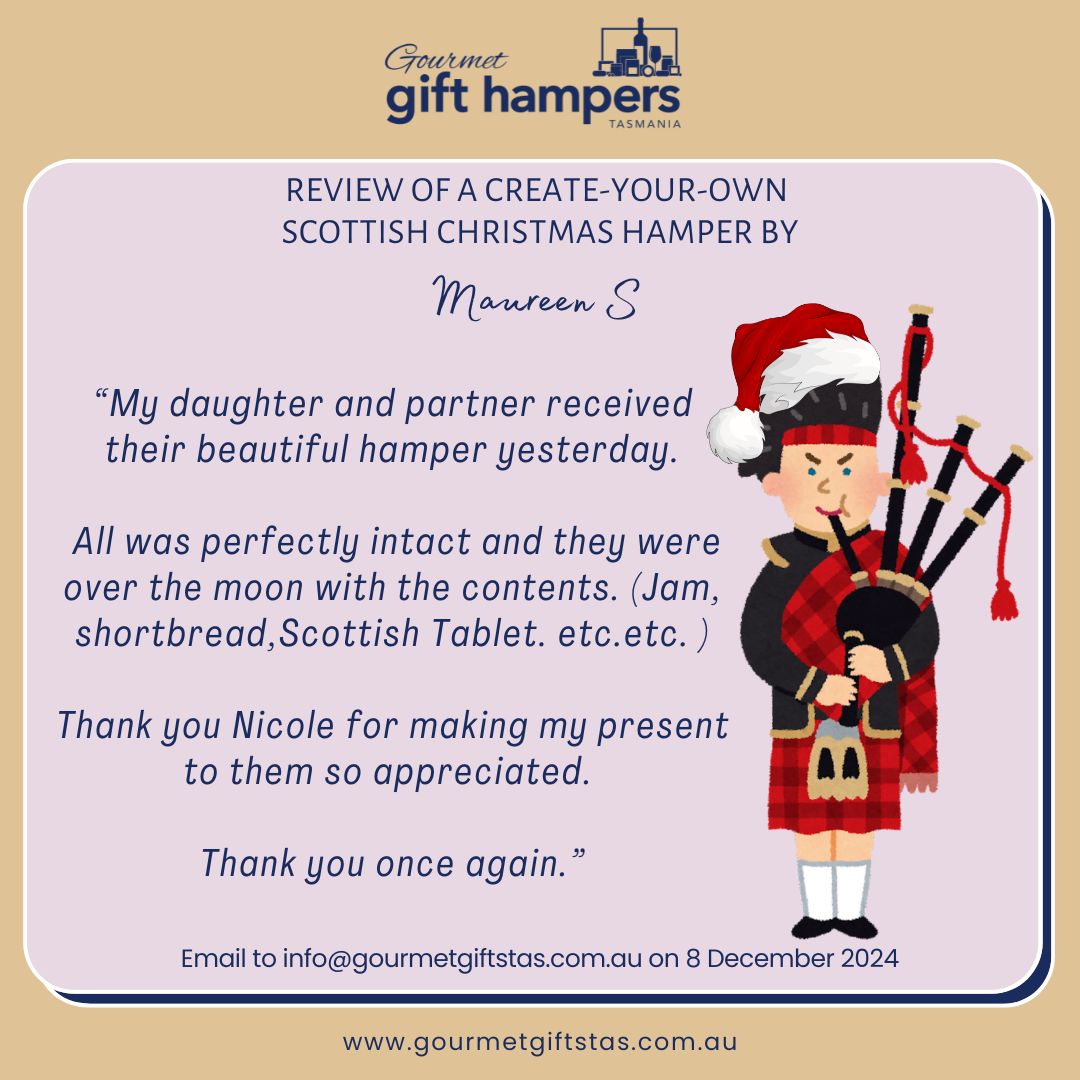 Customer Review of Gourmet Gift Hampers Tasmania - Maureen S 8 Dec 2024