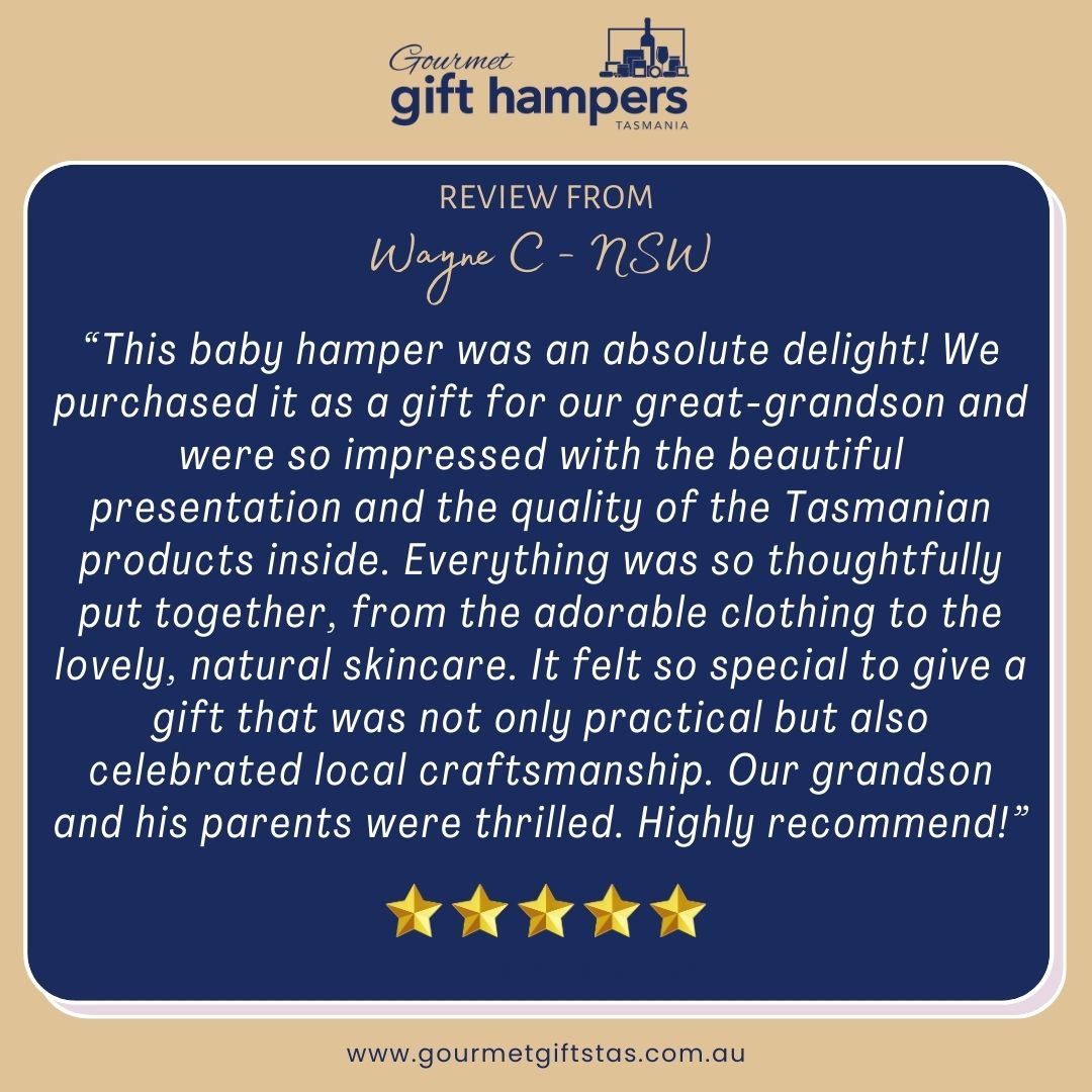Baby Hamper Customer Review of Gourmet Gift Hampers Tasmania - Maureen S Oct 2024