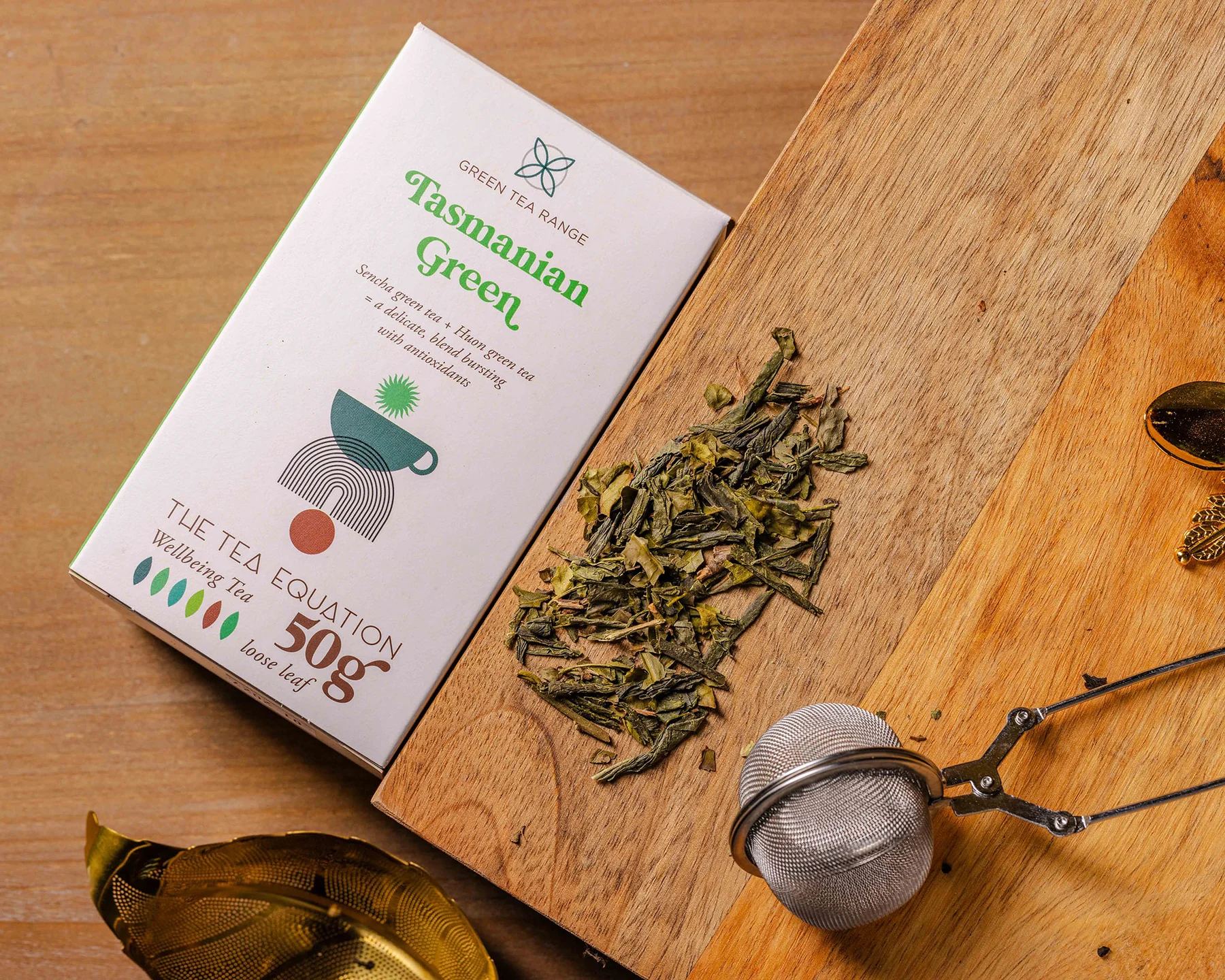 Tasmanian green tea box by The Tea Equation, 50g loose leaf,
