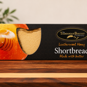 Tasmanian Biscuit Company Leatherwood Honey Shortbread, 180g, made with butter